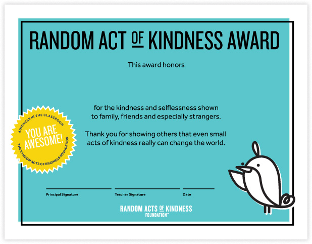 Kindness certificate