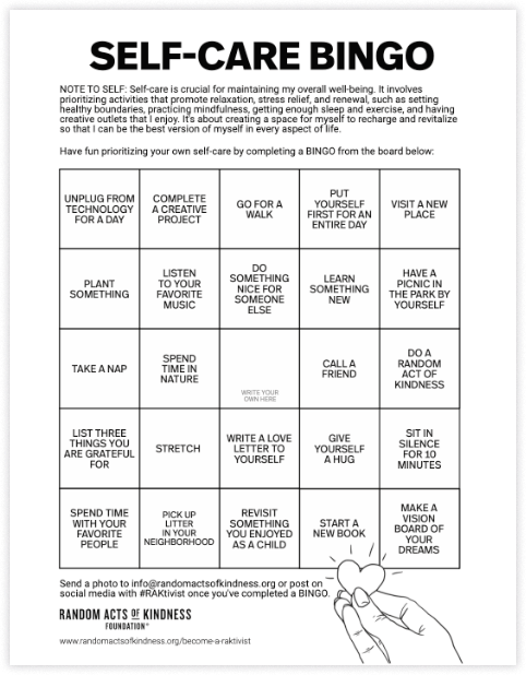 Self-care Bingo