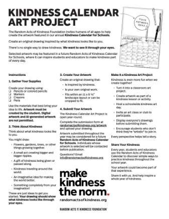 Kindness Calendar Community Art Project