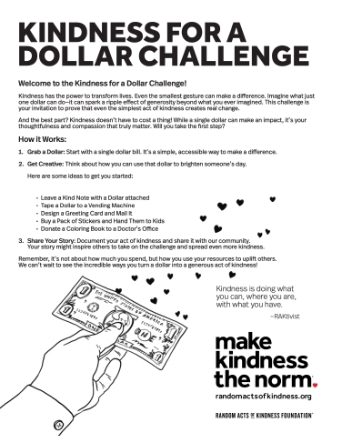 Kindness for a dollar challenge