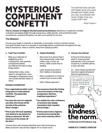 Mysterious Compliment Confetti
