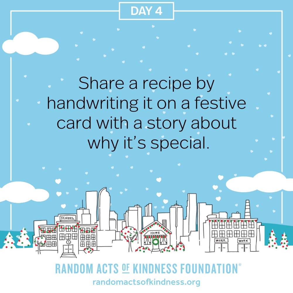 Share a recipe by handwriting it on a festive card with a story about why it’s special.