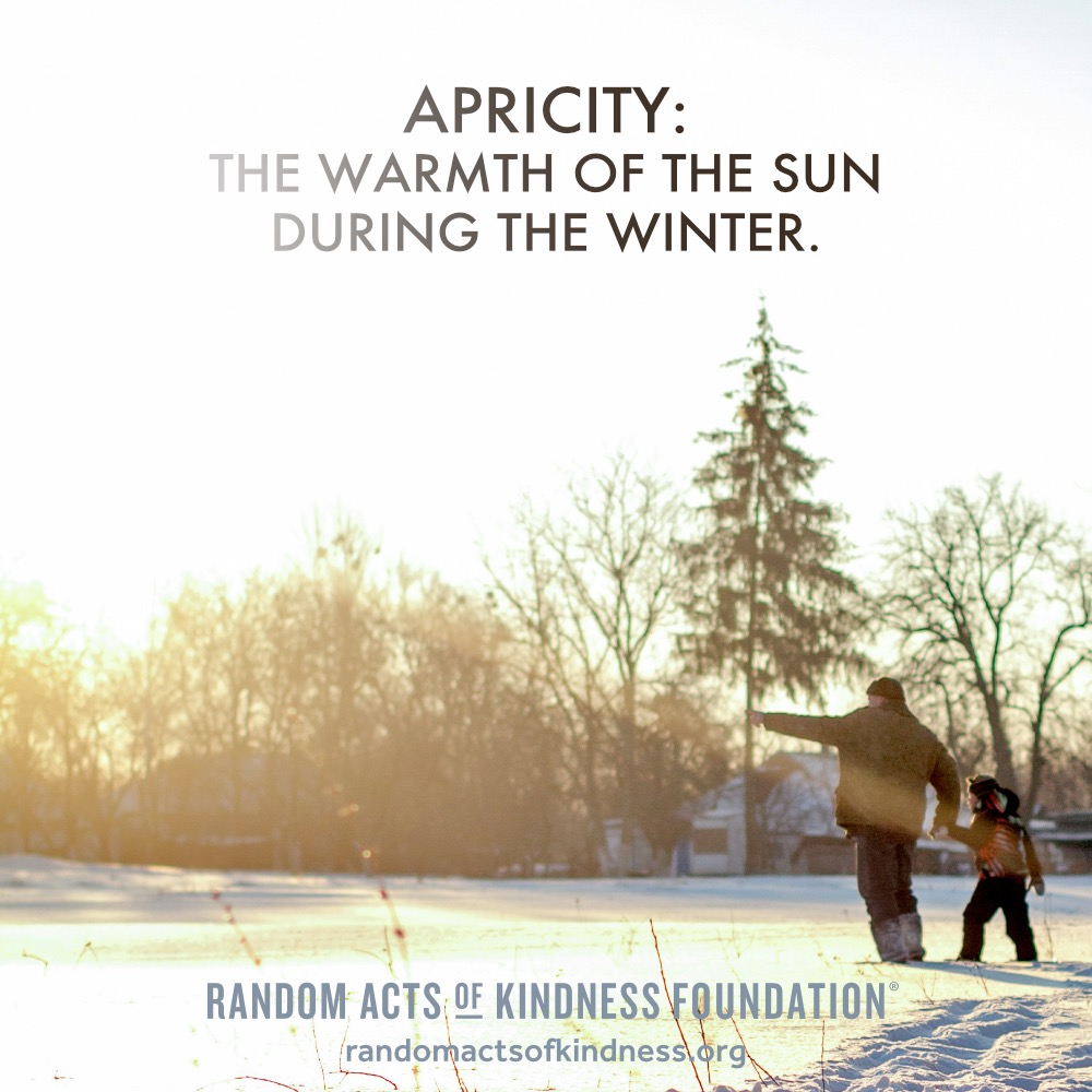 Apricity: The warmth of the sun during the winter.