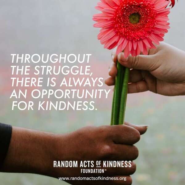 Throughout the struggle, there is always an opportunity for kindness. —Brooke