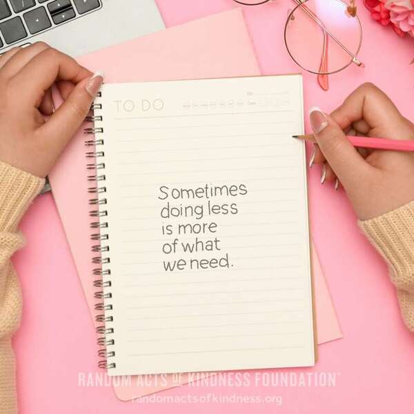Sometimes doing less is more of what we need. —Brooke