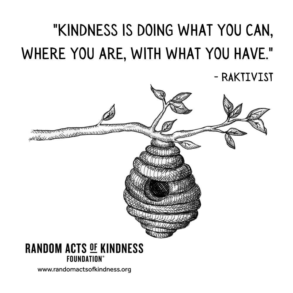 Quotation: Kindness is doing what you can, where you are, with what you have. RAKtivist