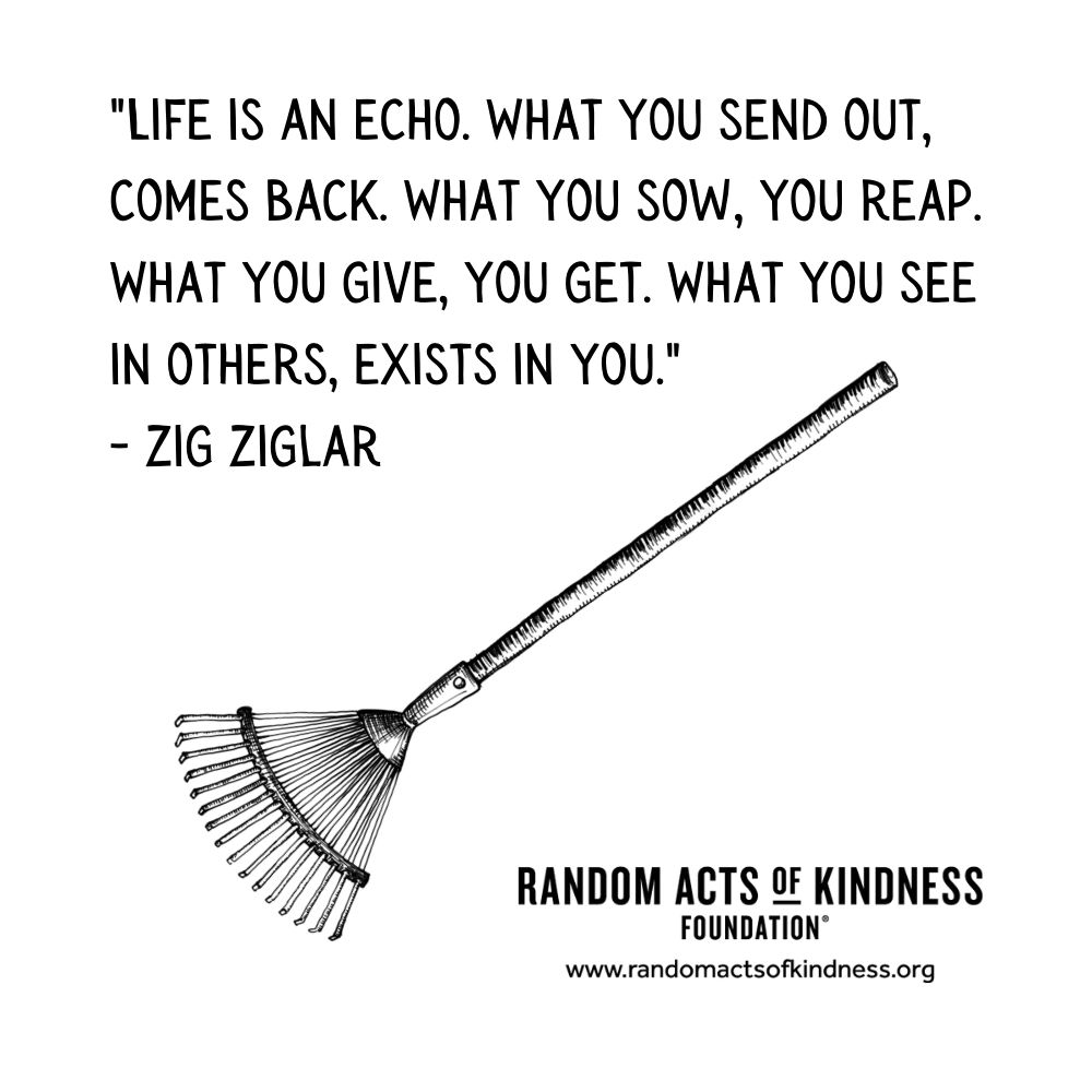 Quotation: Life is an echo. What you send out, comes back. What you sow, you reap. What you give, you get. What you see in others, exists in you. Zig Ziglar